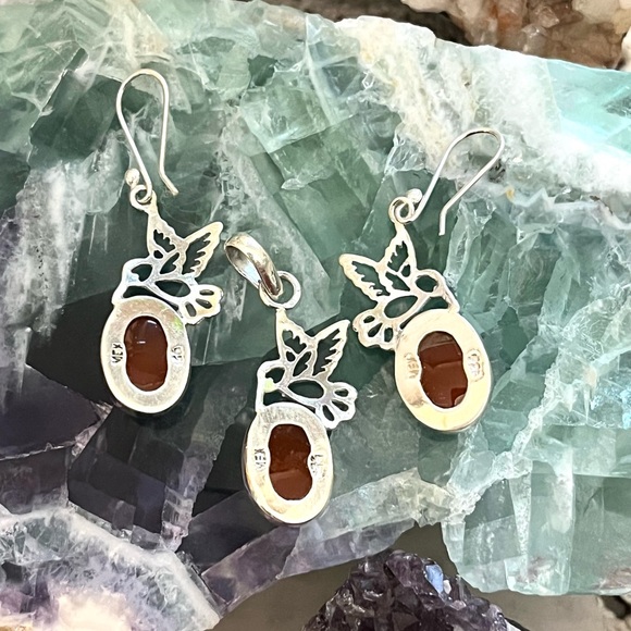 Sterling silver hummingbird set - Picture 2 of 3